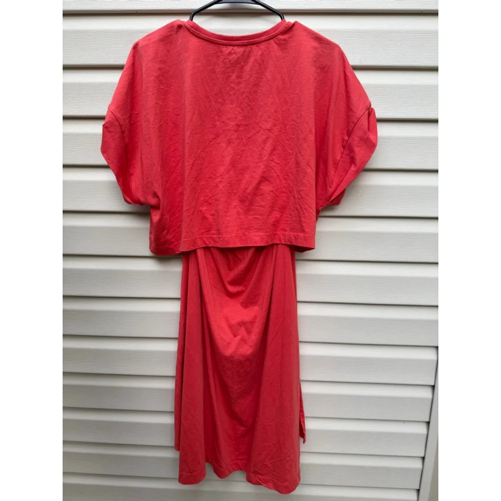 Knot-Front Orange Midi Dress with Cutout - Picture 13 of 14